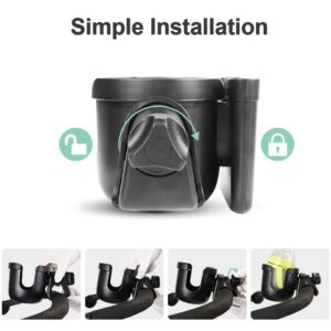 Stroller Cup Holder, MOMSIV 2 in 1 Universal Bike Cup Holder Rack Bottle Holder for Pushchair Stroller Bike Wheelchair Walker and More