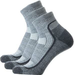 solax 72% men's merino wool hiking socks outdoor trail trekking cushioned breathable quarter socks 3 pack