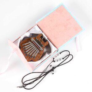 RIMLUFE cute mini kalimba calimba mbira hand harp musical instruments marimba small portable finger thumb piano accessories beginners piano instruments adults 8 key calming gifts