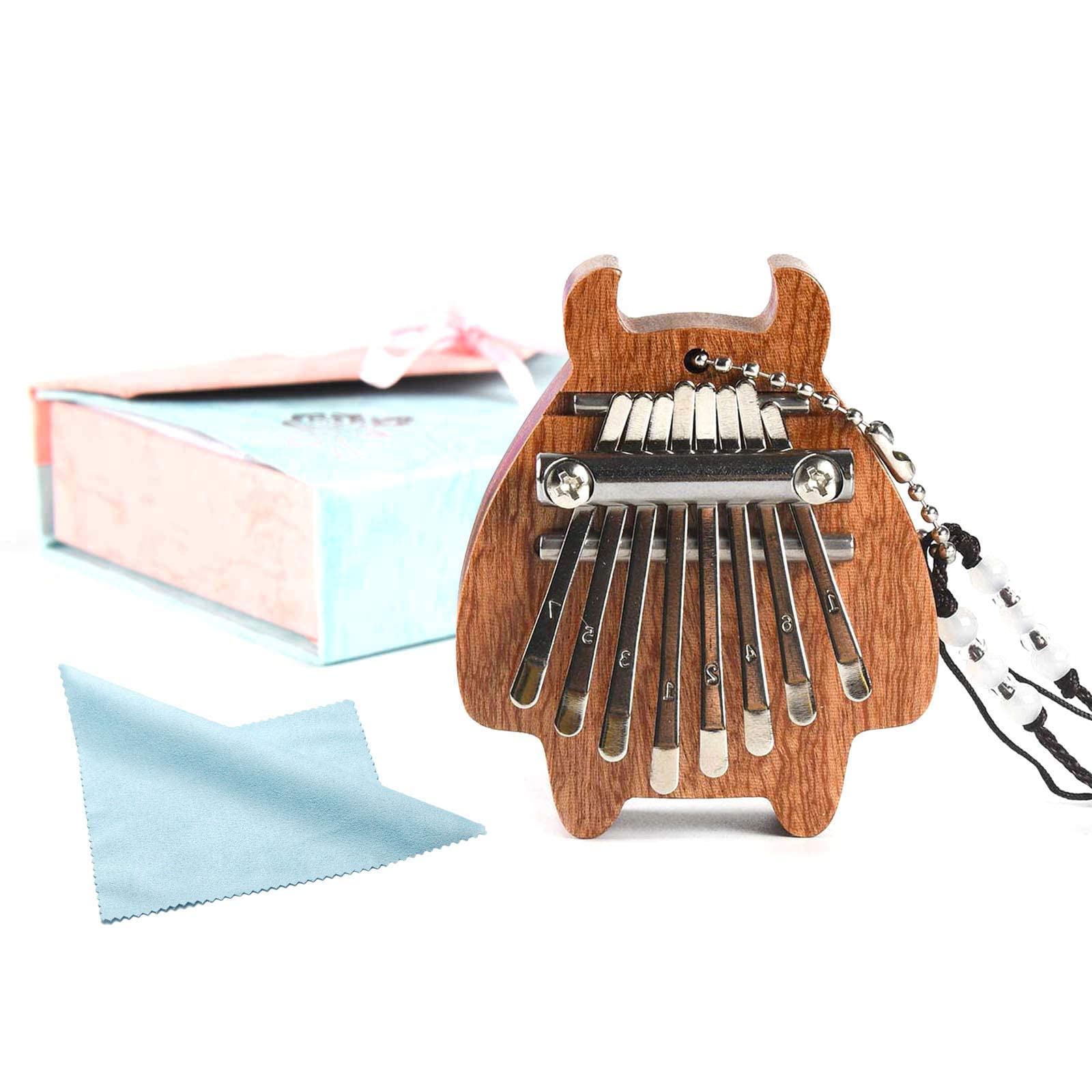 RIMLUFE cute mini kalimba calimba mbira hand harp musical instruments marimba small portable finger thumb piano accessories beginners piano instruments adults 8 key calming gifts