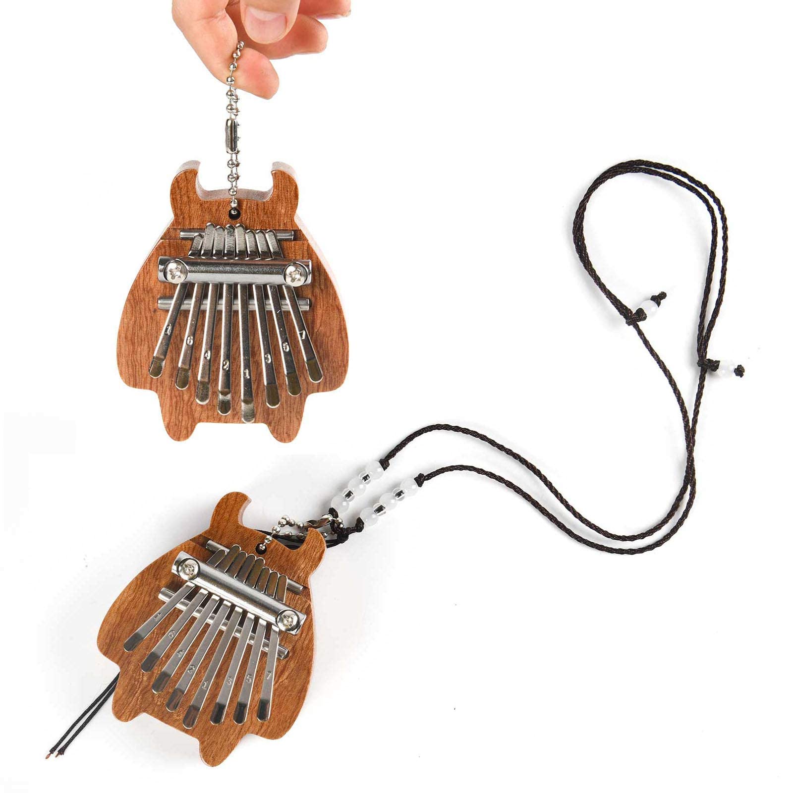 RIMLUFE cute mini kalimba calimba mbira hand harp musical instruments marimba small portable finger thumb piano accessories beginners piano instruments adults 8 key calming gifts