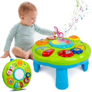 baby toys, musical learning table activity center for babies infant toddler year 1 3 6 12 18 months