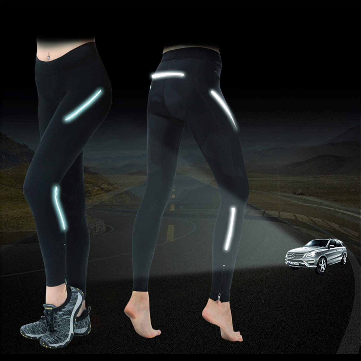 JPOJPO Womens Bike Shorts with 5D Gel Padded,Cycling Underwear Sport Pants,Reflective,S-3XL