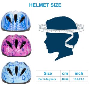 LX LERMX Kids Bicycle Helmet Ages 5-14 Adjustable from Toddler to Youth Size, Durable Helmet with Fun Designs for Boys and Girls