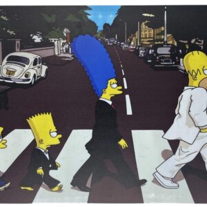 Metal Tin Sign | Wall Poster | The Simpsons at Abbey Road as The Beatles 8 x 12 in | Fun Decorative Sign for Home Bar Room Garage Garden Man Cave and Outdoor Plaque