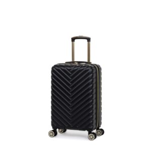 kenneth cole reaction madison square lightweight hardside chevron expandable spinner luggage, black, 20-inch carry on