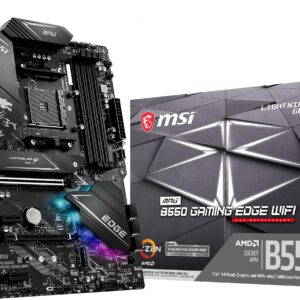 MSI MPG B550 GAMING EDGE WIFI Gaming Motherboard (AMD AM4, DDR4, PCIe 4.0, SATA 6Gb/s, M.2, USB 3.2 Gen 2, AX Wi-Fi 6, HDMI/DP, ATX, AMD Ryzen 5000 Series processors)