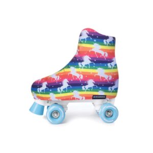 Skatermate | Skate Boot Covers - Roller Skate, Ice Skate, Inline Skate Protectors - Skating Accessory, Unicorn Rainbow Print, 1 Pair, Universal Size (Unicorn Rainbow)