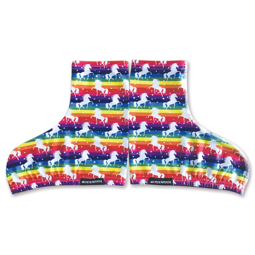 Skatermate | Skate Boot Covers - Roller Skate, Ice Skate, Inline Skate Protectors - Skating Accessory, Unicorn Rainbow Print, 1 Pair, Universal Size (Unicorn Rainbow)