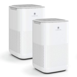 medify ma-15 air purifier with true hepa h13 filter | 585 ft² coverage in 1hr for allergens, smoke, wildfires, dust, odors, pollen, pet dander | quiet 99.9% removal to 0.1 microns | white, 2-pack