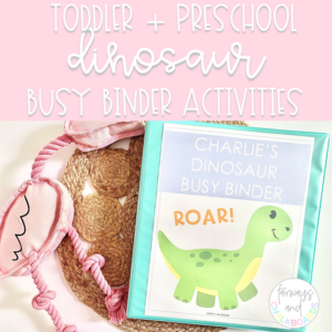 dinosaur busy binder | toddler and preschool activity set