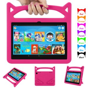 fire hd 8 tablet case, amazon fire 8 tablet case, kindle fire 8 case kids(fit for 2022 12th & 2020 10th generation)-auorld kids-proof case cover for amazon fire hd 8 & 8 plus tablet-pink