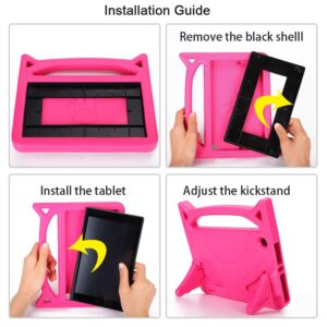 Fire HD 8 Tablet Case, Amazon Fire 8 Tablet Case, Kindle Fire 8 Case Kids(Fit for 2022 12th & 2020 10th Generation)-Auorld Kids-Proof Case Cover for Amazon Fire HD 8 & 8 Plus Tablet-Pink