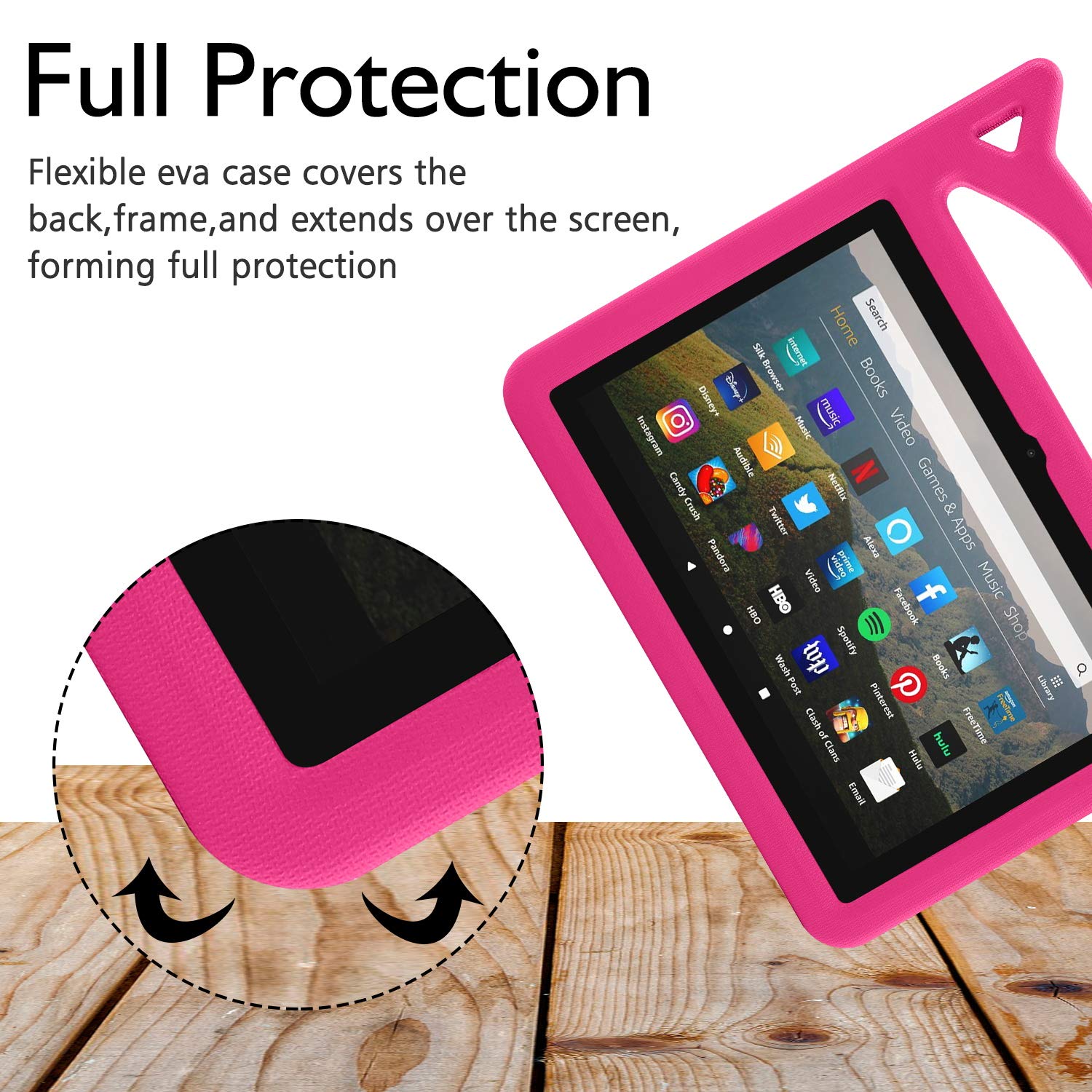 Fire HD 8 Tablet Case, Amazon Fire 8 Tablet Case, Kindle Fire 8 Case Kids(Fit for 2022 12th & 2020 10th Generation)-Auorld Kids-Proof Case Cover for Amazon Fire HD 8 & 8 Plus Tablet-Pink