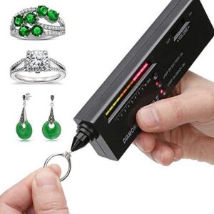 Diamond Tester,High Accuracy Diamond Tester Pen,Professional Diamond Detector for Novice and Expert(Black,Battery Included)