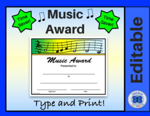 music certificate - musical notes