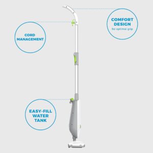 Steamfast SF-162 Light Weight Steam Mop, Natural Sanitization, Hardwood/Laminate/Tile/With Carpet Glider Spot Clean Accessory, Washable Mop Pads