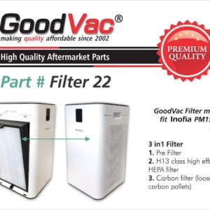 GOODVAC H13 True HEPA Filter Kit (2 Filters) Compatible with Inofia 1539 (PM1539)