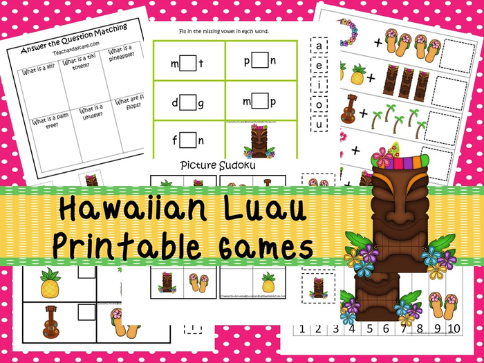 30 Hawaiian Luau Printable Games and Activities