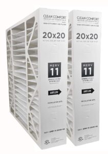 clean comfort amp-11-2020-45 (2-pack) - 20" x 20" x 4.5" media air filter, merv 11