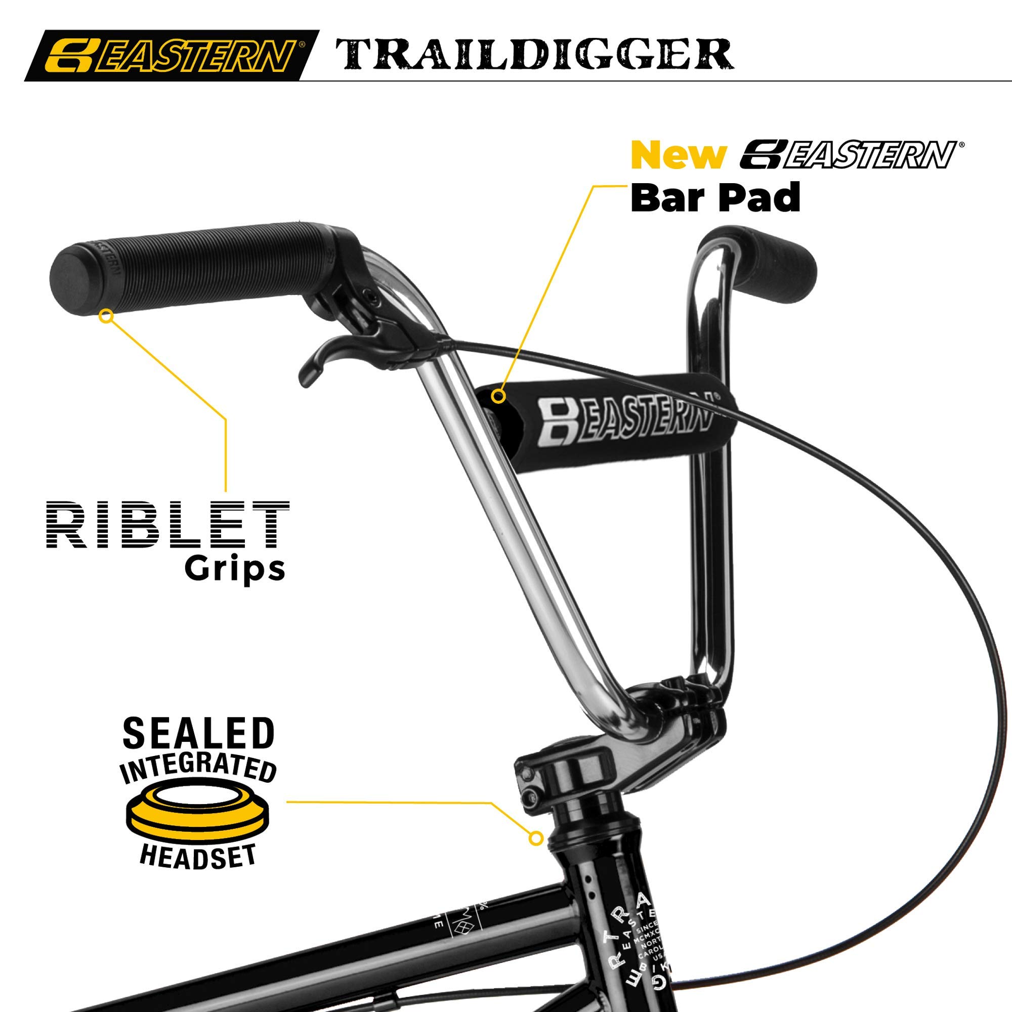 Eastern Bikes Eastern BMX Bikes - Traildigger Model 20 Inch Bike. Lightweight Freestyle Bike Designed by Professional BMX Riders at (Black)