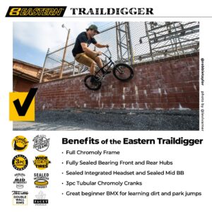 Eastern Bikes Eastern BMX Bikes - Traildigger Model 20 Inch Bike. Lightweight Freestyle Bike Designed by Professional BMX Riders at (Black)