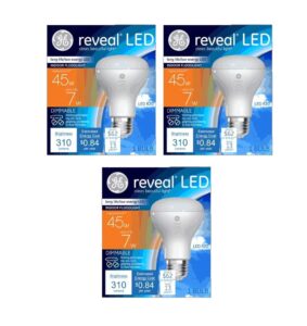 ge lighting 7-watt (45-watt replacement) reveal led indoor floodlight with medium base (3 bulbs)