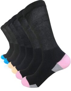 syollave womens diabetic athletic crew socks non binding extra wide bariatric socks for large size lympaedema edema swollen foot