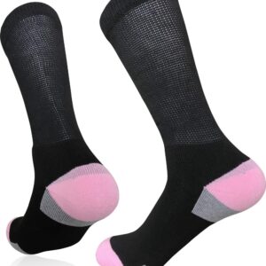 SYOLLAVE Womens Diabetic Athletic Crew Socks Non Binding Extra Wide bariatric Socks for Large Size Lympaedema Edema Swollen Foot