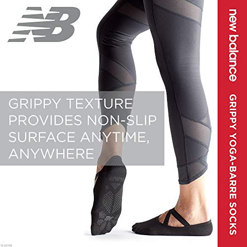 New Balance Yoga Socks for Women/Men - Non Slip Barre Socks with Grips/Straps | Sticky Gripper Exercise Fitness Sock Shoes for Yoga, Barre, Pilates, Ballet, Dance, Workout, Home, Casual, Hospital