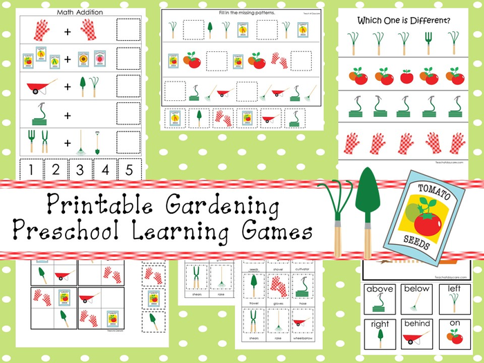 30 Printable Gardening Learning Games and Activities