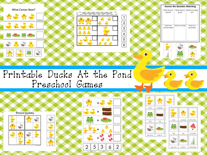 30 Printable Ducks At the Pond Games and Activities