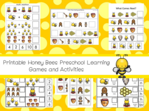 printable honey bees learning games and activities