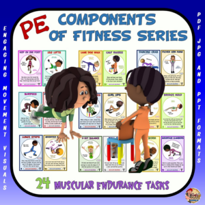 pe component of fitness task cards: 24 muscular endurance movements
