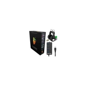 FL Studio 20 - Producer Edition (Boxed) Bundle with Closed-Back Monitoring Headphones and 4-Port USB 3.0 Hub (3 Items)