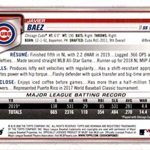 2020 Bowman #99 Javier Baez Chicago Cubs Baseball Card