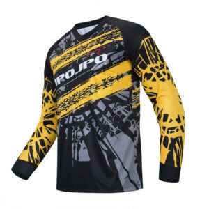 Cycling Jersey Men's Mountain Bike Motocross Jersey Long Sleeve MTB T-Shirt Downhill Tops Sports Racing Blouse Yellow L