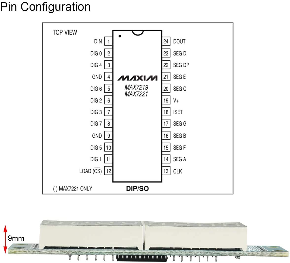 DEVMO 4pcs 8-Digit 7 Segment Module MAX7219 8 Bit Digital Segment Tube LED Display Module Supports Cascade Eight Bit Serial 3 IO Ports Compatible with Ar-duino MCU/51/AVR/STM32