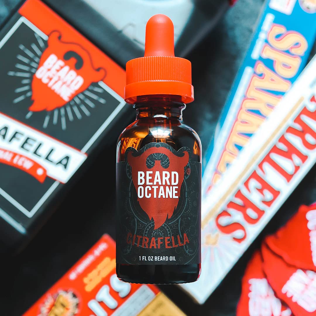 Beard Octane: Citrafella - Natural Beard Oil w/Argan Oil - 1 Oz - Promotes Softer Beards - Made in USA - Premium Beard Care