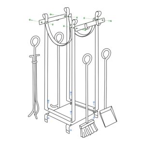 AMAGABELI GARDEN & HOME Firewood Rack Outdoor Indoor Heavy Duty Fireplace Tool Rack Firewood Holder Outdoor Wood Rack With 4 Pcs Tools Wrought Iron Wood Storage Log racks For Wood Stove Black