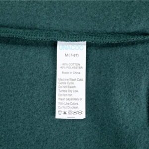 UNACOO Kids Crewneck Long Sleeve Fleece Sweatshirt Pullover Cotton Tops for Boys or Girls (deep green, xl(11-12 Years))