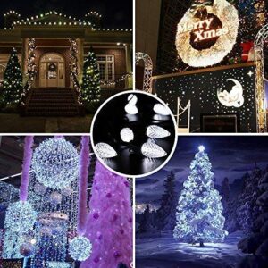 Brizled C9 Christmas Lights White, 33ft Faceted 50 LED Christmas Lights String Connectable Outdoor Xmas Decorative Light Strand, 120V UL Certified for Christmas Tree, Garden, Holiday, Yard, Party