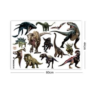 Dinosaur Wall Stickers, Peel & Stick Removable Wall Art Sticker Decals for Kids Bedroom Nursery Playroom Living Room,Multicolor