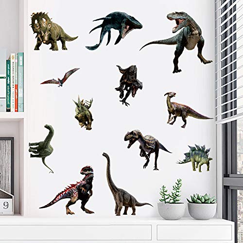 Dinosaur Wall Stickers, Peel & Stick Removable Wall Art Sticker Decals for Kids Bedroom Nursery Playroom Living Room,Multicolor