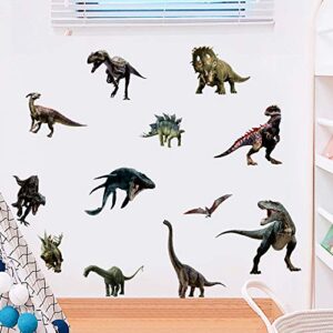 Dinosaur Wall Stickers, Peel & Stick Removable Wall Art Sticker Decals for Kids Bedroom Nursery Playroom Living Room,Multicolor