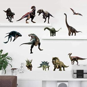 Dinosaur Wall Stickers, Peel & Stick Removable Wall Art Sticker Decals for Kids Bedroom Nursery Playroom Living Room,Multicolor