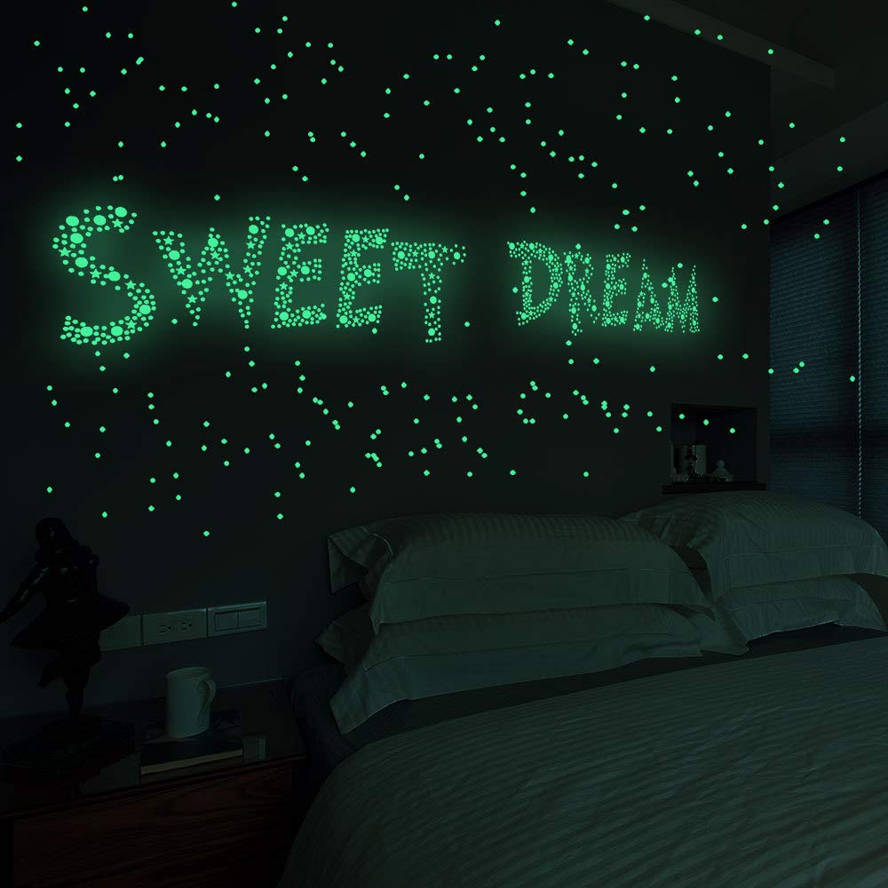 1230 PCS Ultra Glow in The Dark Stars Wall Stickers, 3D Adhesive Dots Decor Starry Sky Decor for Kids Bedroom or Birthday Gift,Beautiful Wall Decals