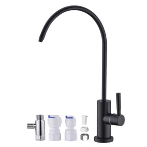 anpean drinking water faucet, lead-free, sus304 stainless steel kitchen water filter faucet for reverse osmosis and water filtration systems, matte black