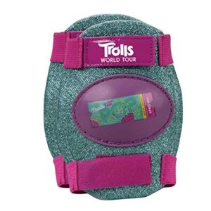 PlayWheels Trolls World Tour Kids Glitter Roller Skates with Knee Pads