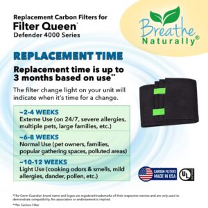 Replacement Hepa Filters + 6 Carbon Filters for Filter Queen Defender 4000 Series Air Purifiers (2 Hepa : 6 Carbon)